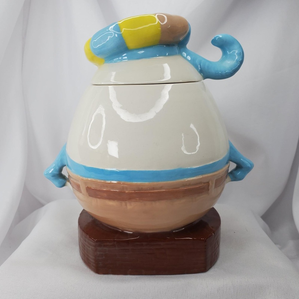 Vintage Humpty Dumpty Ceramic Cookie Jar Nursery Rhyme Collectible Kitchen Decor - Picture 7 of 15
